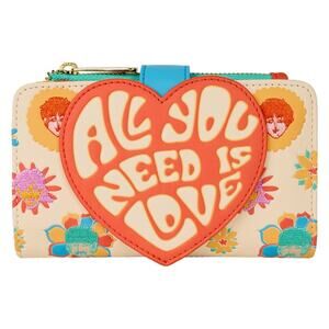 Loungefly The Beatles All You Need Is Love Wallet Heart Embroidered Music NWT